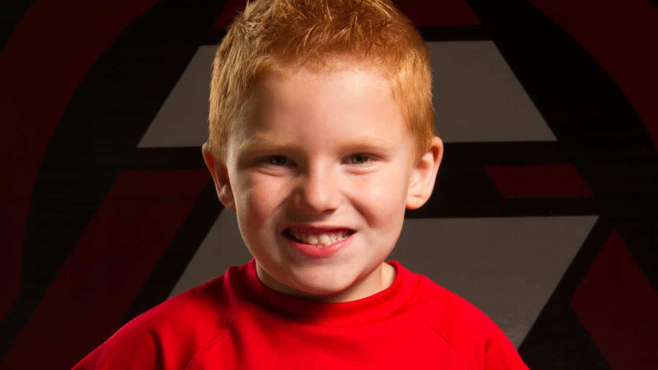 red-headed, smiling child